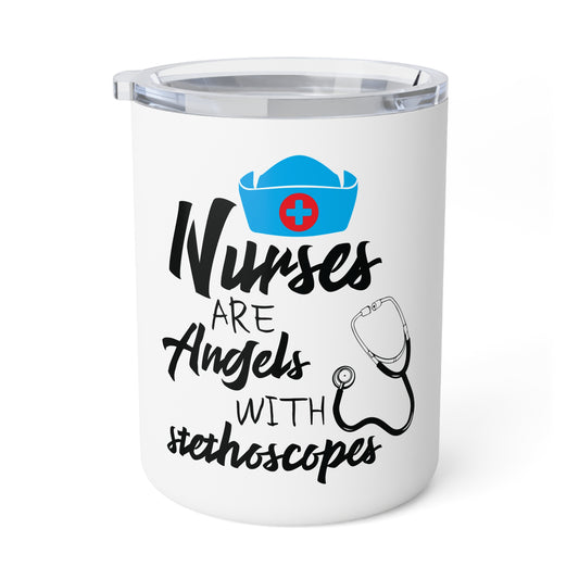 Nurses Are Angels With Stethoscopes - Insulated Coffee Mug, 10oz  - 13293