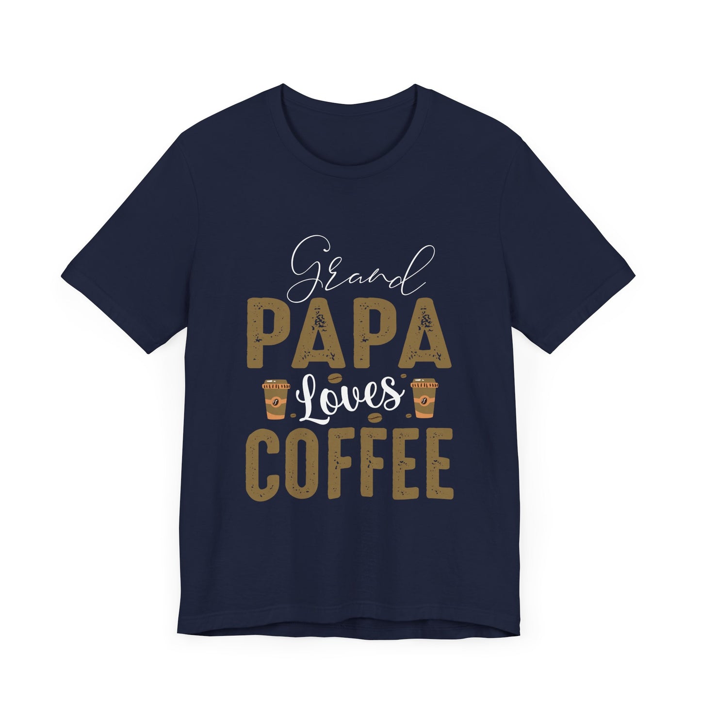 Grand Papa Loves Coffee - Unisex Jersey Short Sleeve Tee - 12553