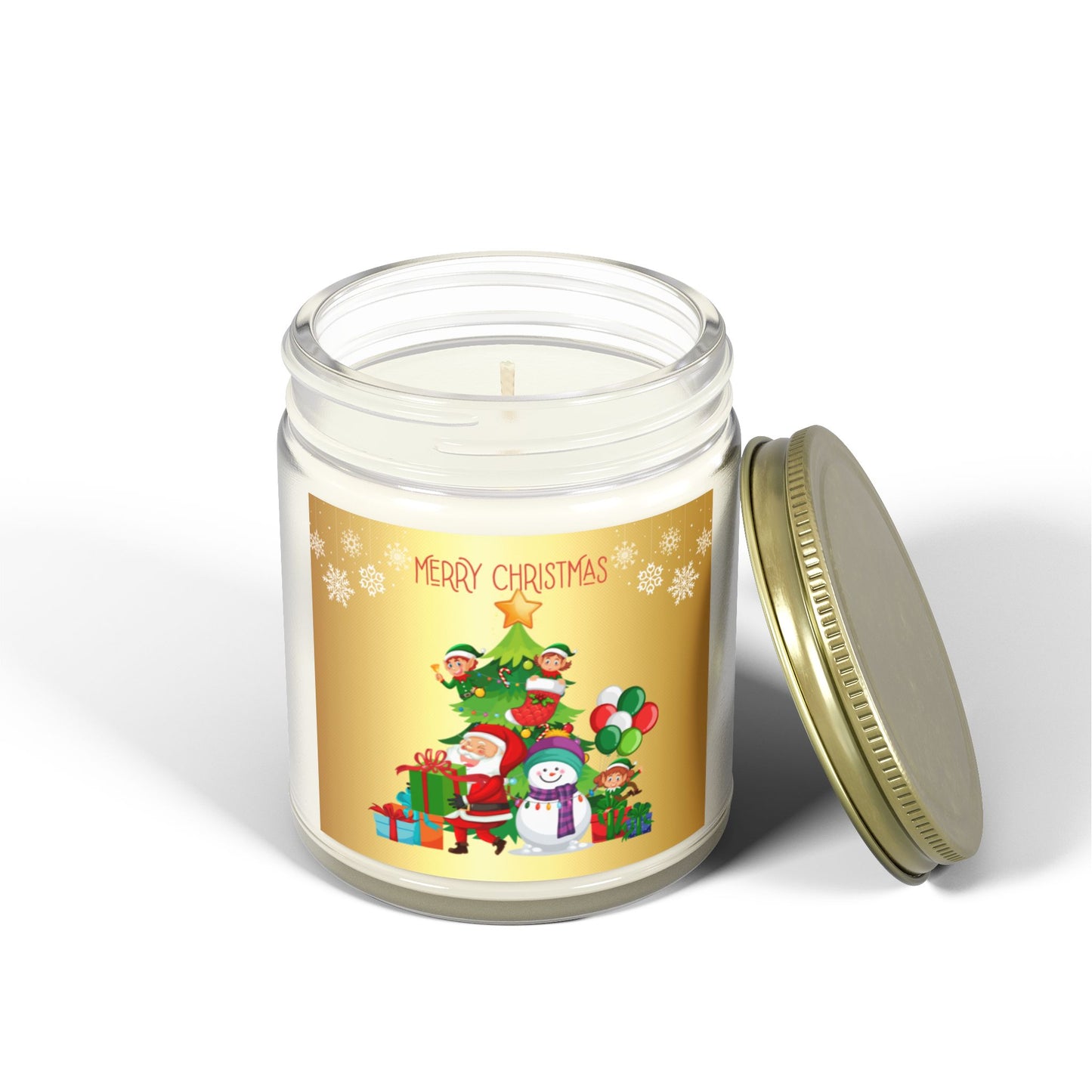 Merry Christmas - Scented Candles, Coconut Apricot Wax (4oz, 9oz)