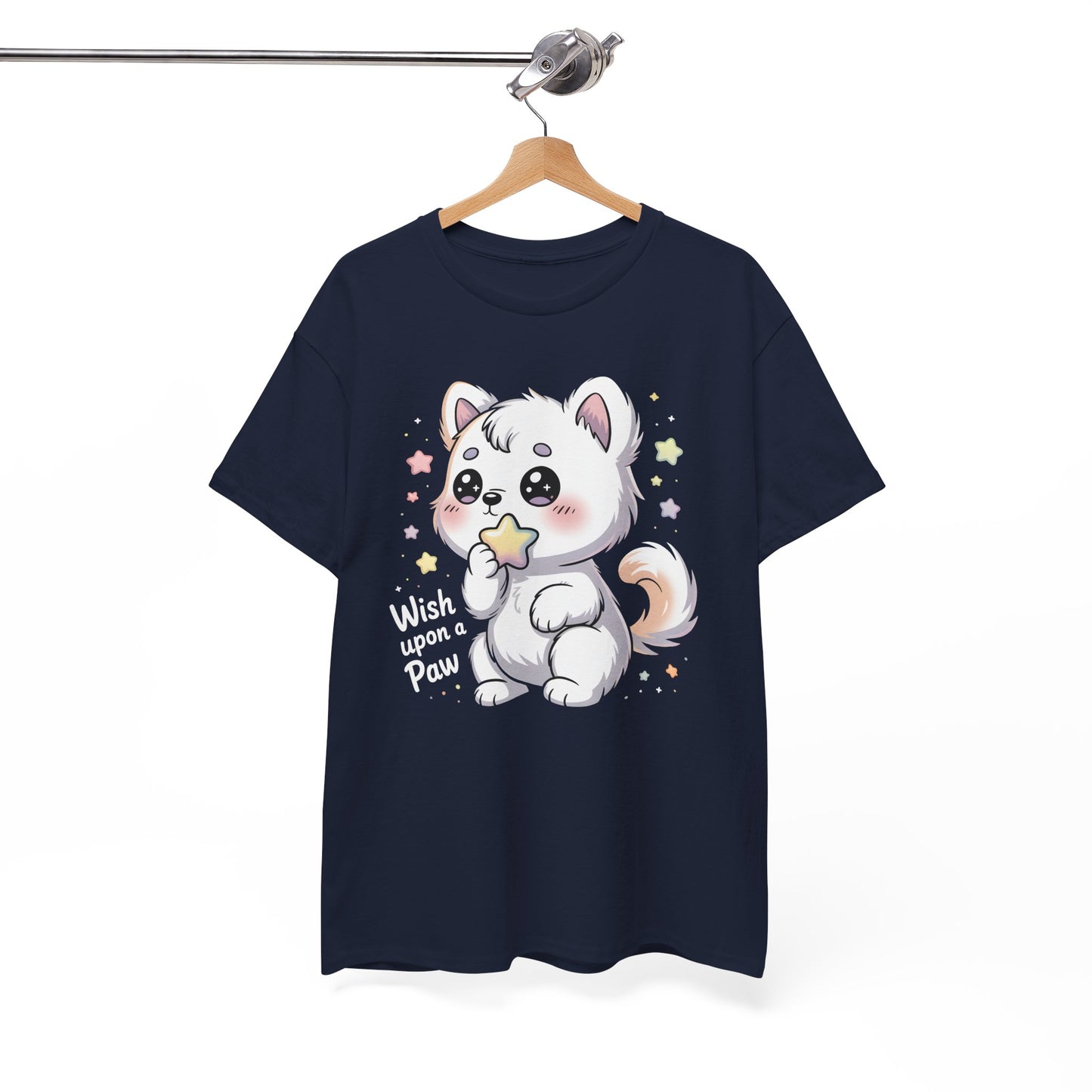 Cute Kitten T-Shirt – “Wish Upon a Paw” Kawaii Cat Tee Gift - 14851