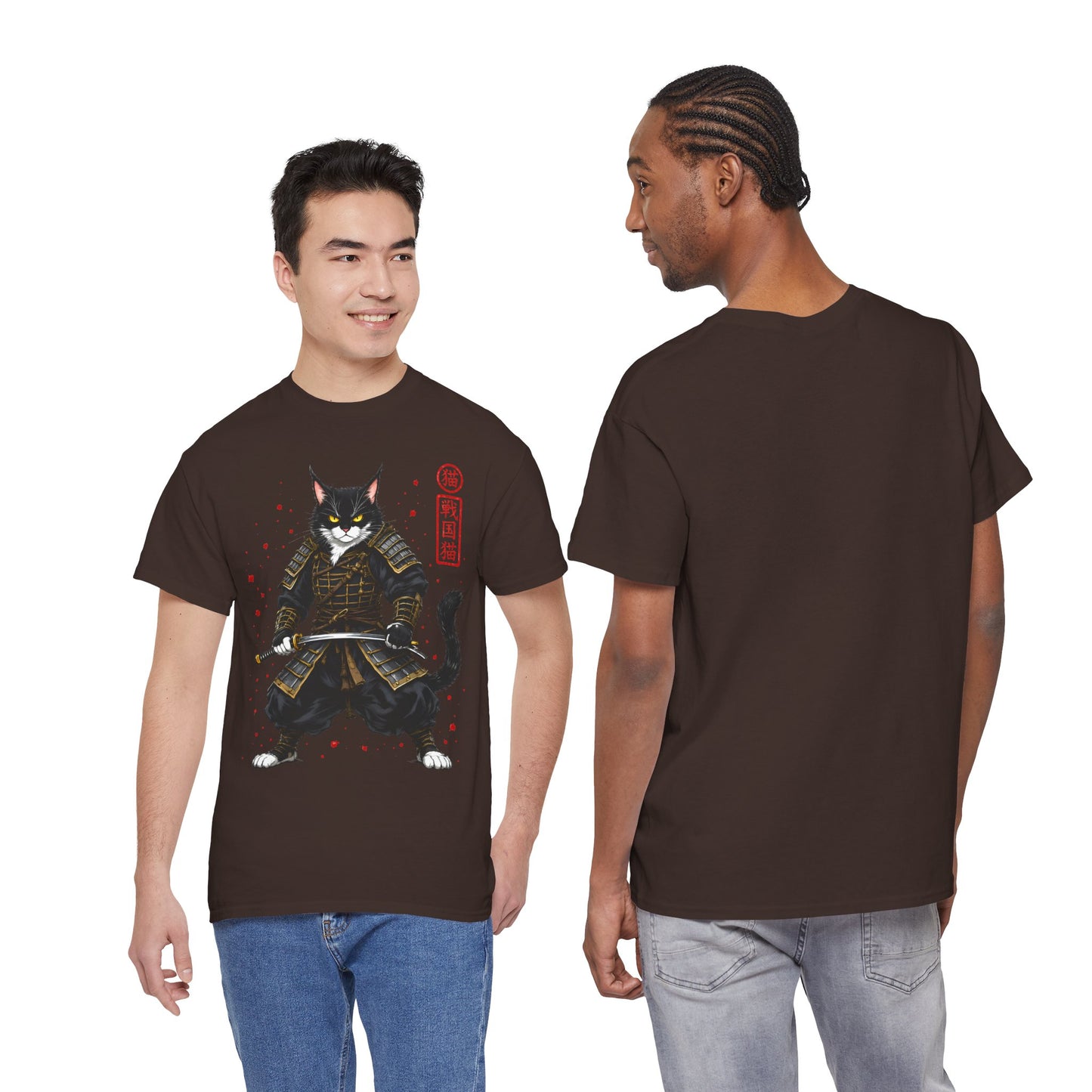 Samurai Cat T-Shirt – Japanese Warrior Cat Graphic Tee, Anime Samurai Cat Shirt, Japanese Streetwear Gift - 14913
