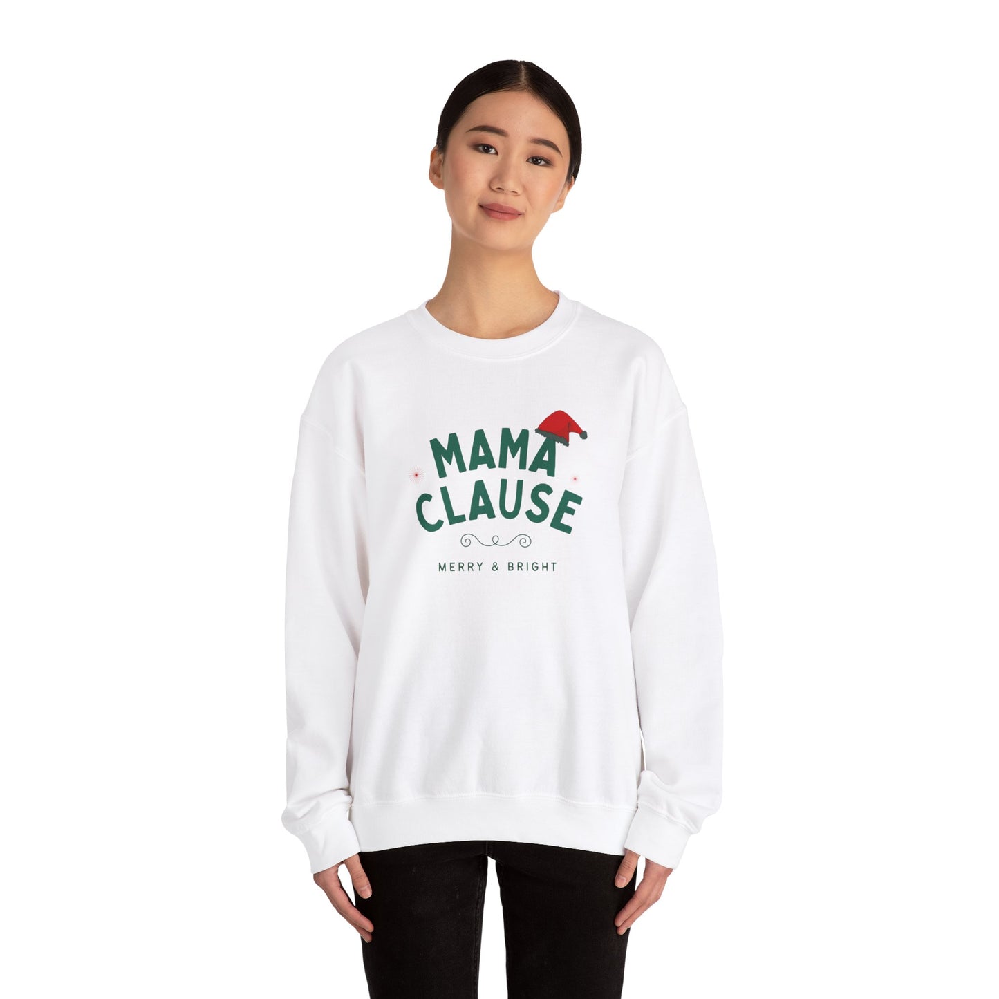 Mama Clause, Merry & Bright - Unisex Heavy Blend™ Crewneck Sweatshirt - 10468