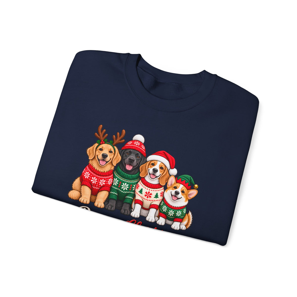 Pawsome Christmas Sweatshirt,  Cute Festive Dogs Crewneck - 14558