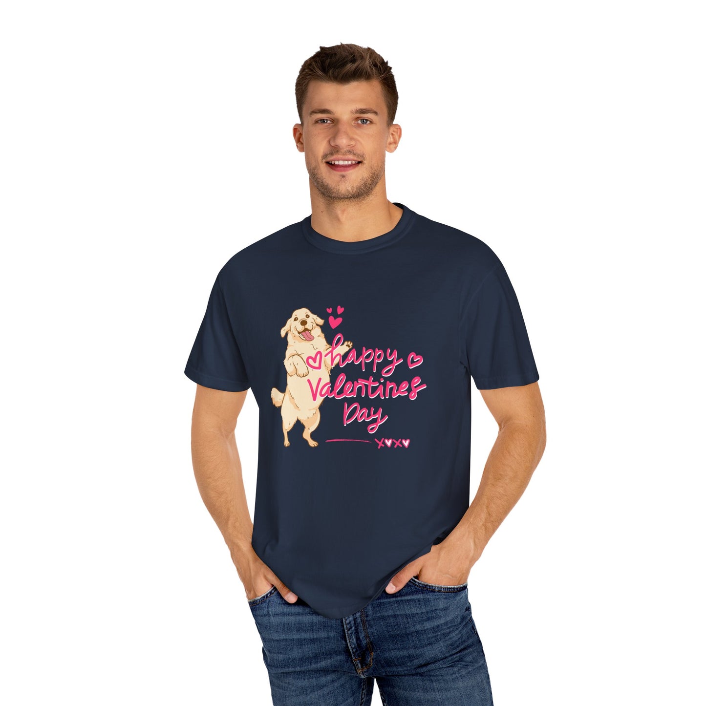 Dog, Happy Valentine's Day, XoXo - Unisex Garment-Dyed T-shirt - 11573