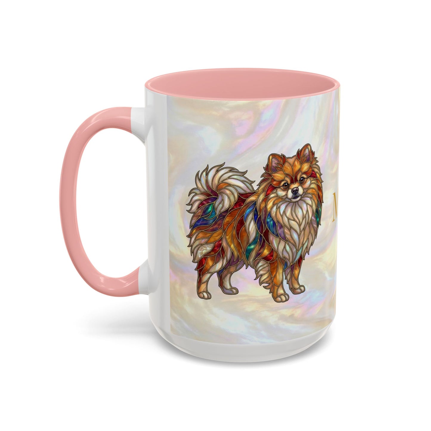 Pomeranian Accent Coffee Mug — Stained Glass Design (11/15oz) - 14638