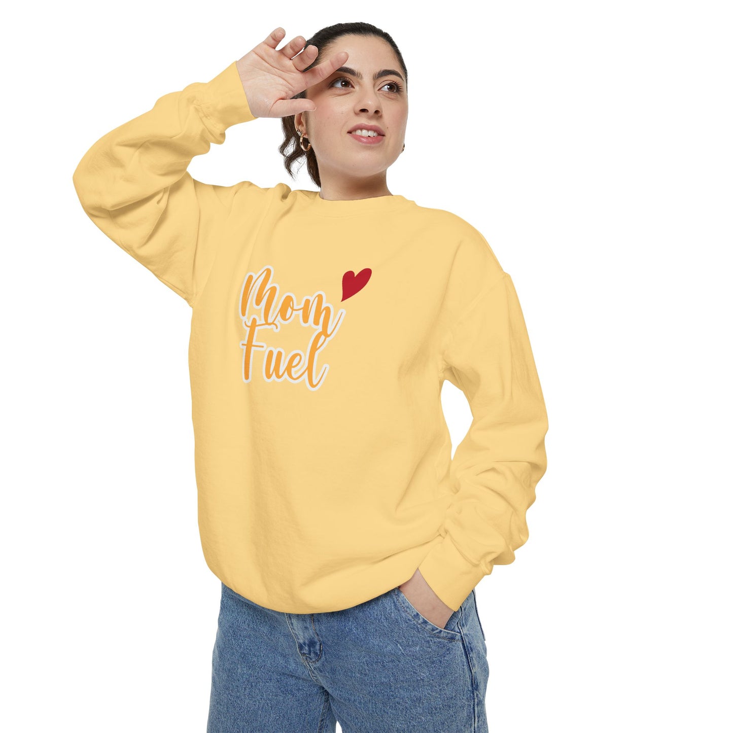 Mom Fuel Sweatshirt - Cozy Unisex Garment-Dyed Top for Moms - 11834