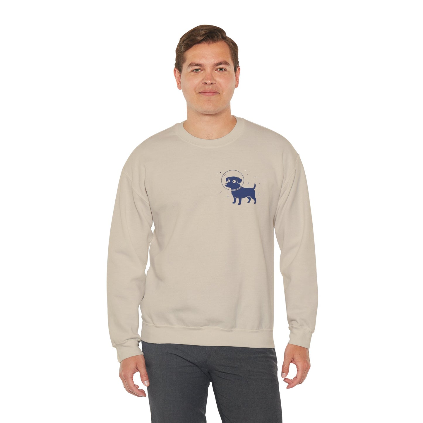 Dog in Space Crewneck Sweatshirt – Space Puppy Graphic Pullover - 14678
