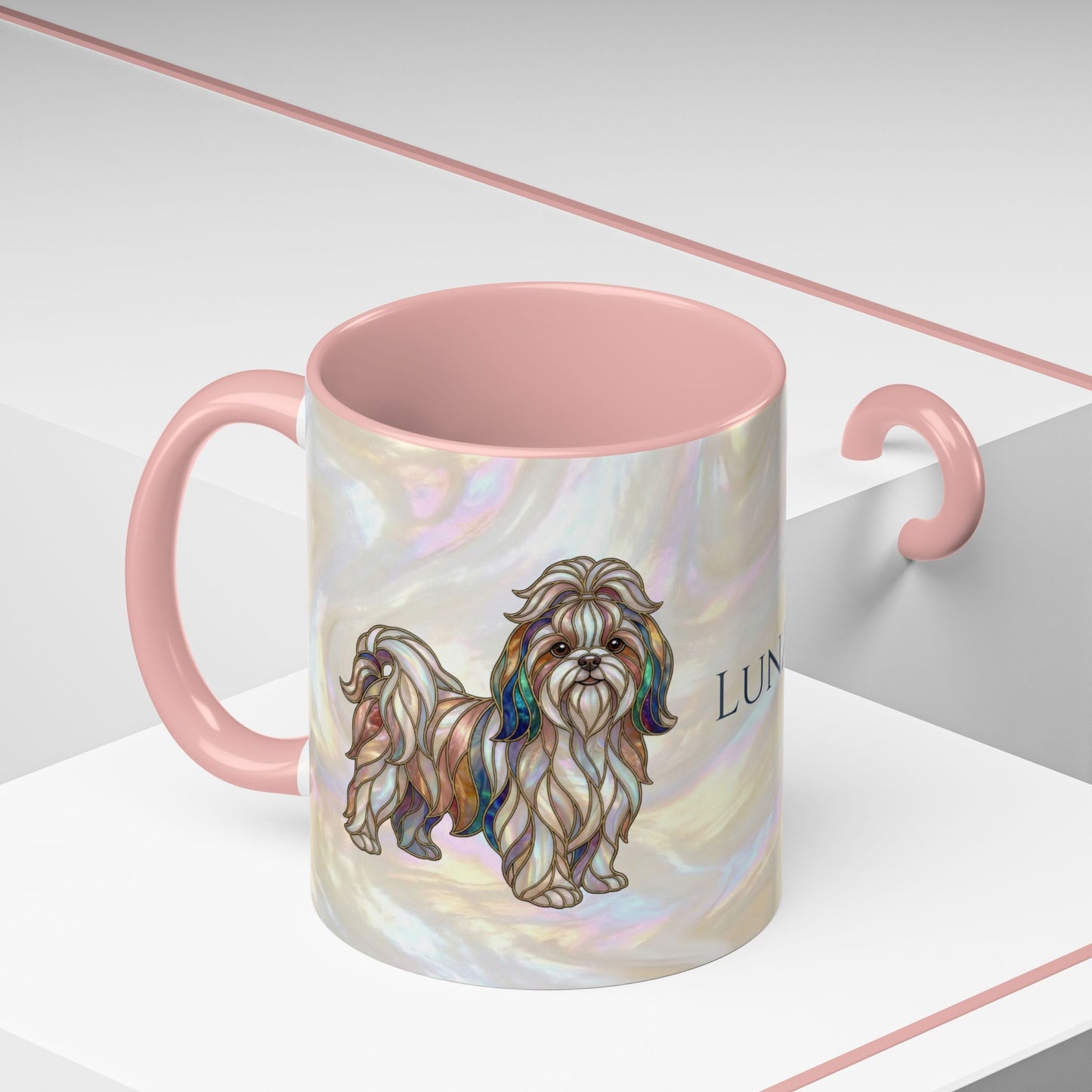 Shih Tzu Accent Coffee Mug – Stained Glass Design 11/15oz - 14647