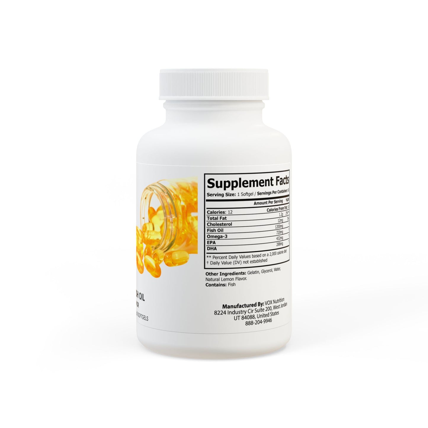 Omega 3 Fish Oil Supplement (60 Softgels)