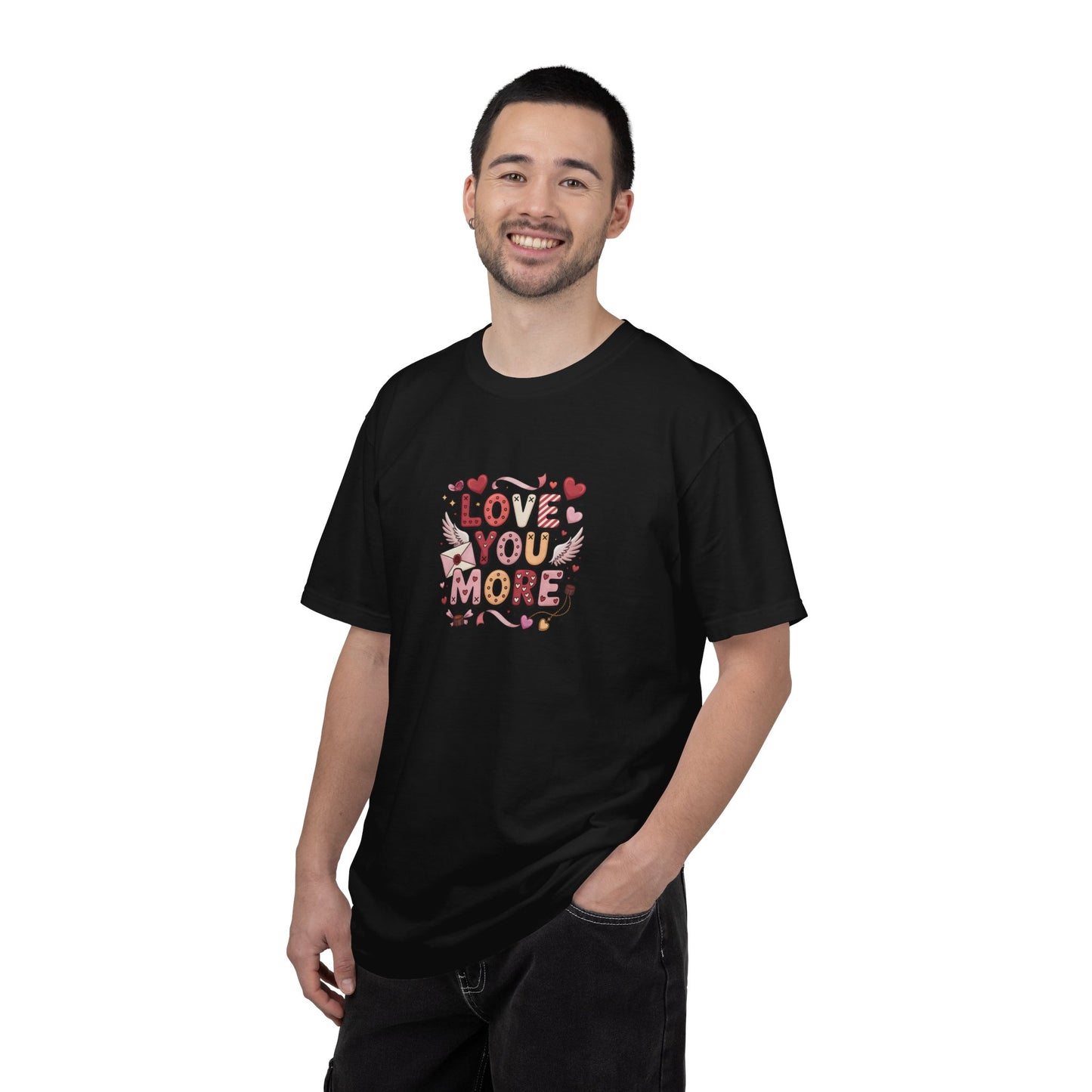 Love You More – Cute Valentine Graphic T-Shirt  - 14740
