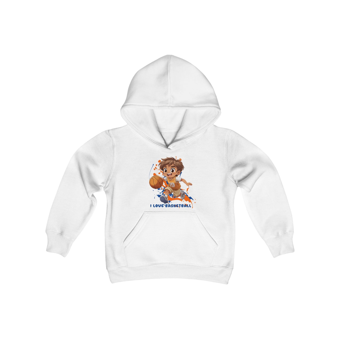 I Love Basketball - Youth Heavy Blend Hooded Sweatshirt