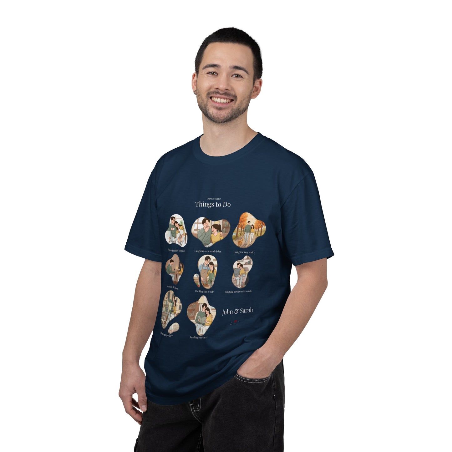 Our Favourite Things to Do Together – Personalised Valentine’s Illustration T-Shirt Gift - 14721