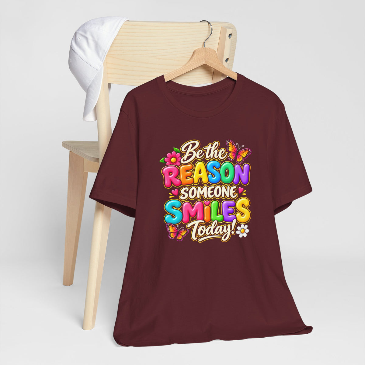 Be the Reason Someone Smiles Today T-Shirt, Colorful Inspirational Floral Tee - 14511