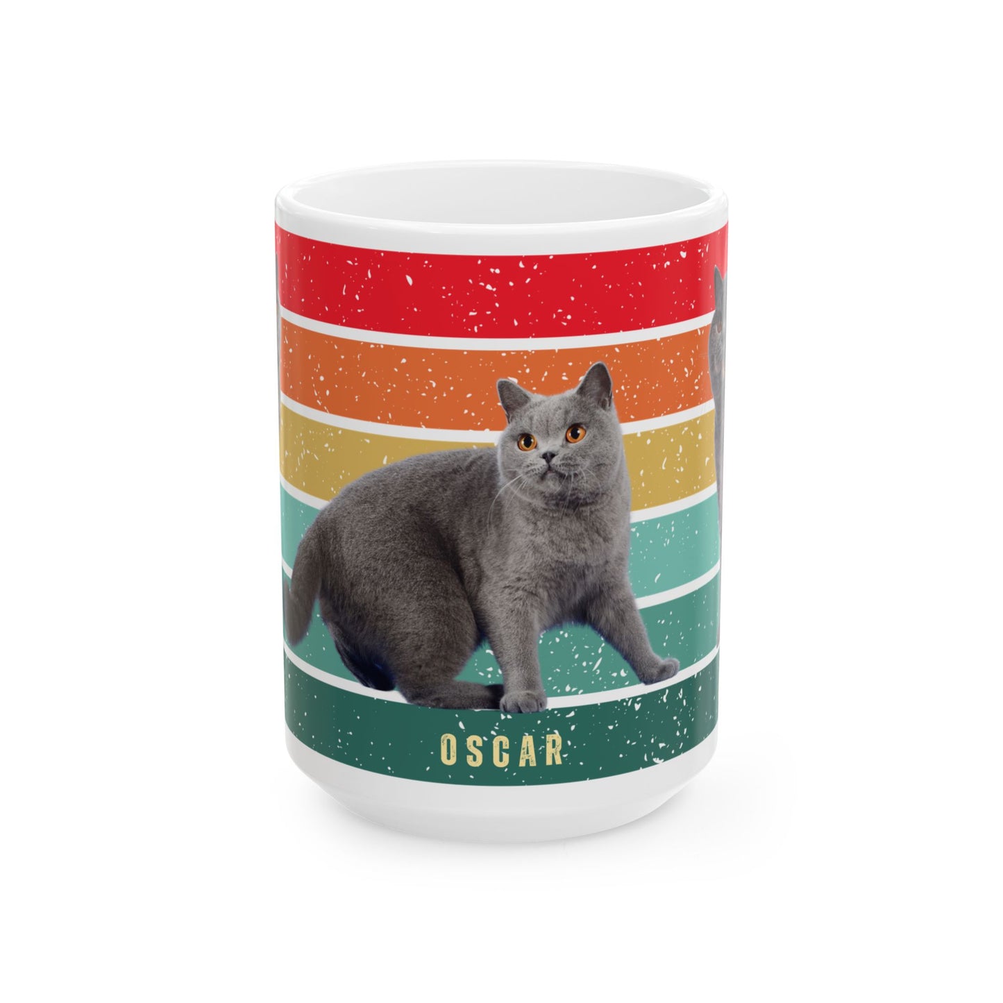 Oscar, Cat, Customizable - Ceramic Mug, (11oz, 15oz) - 10257