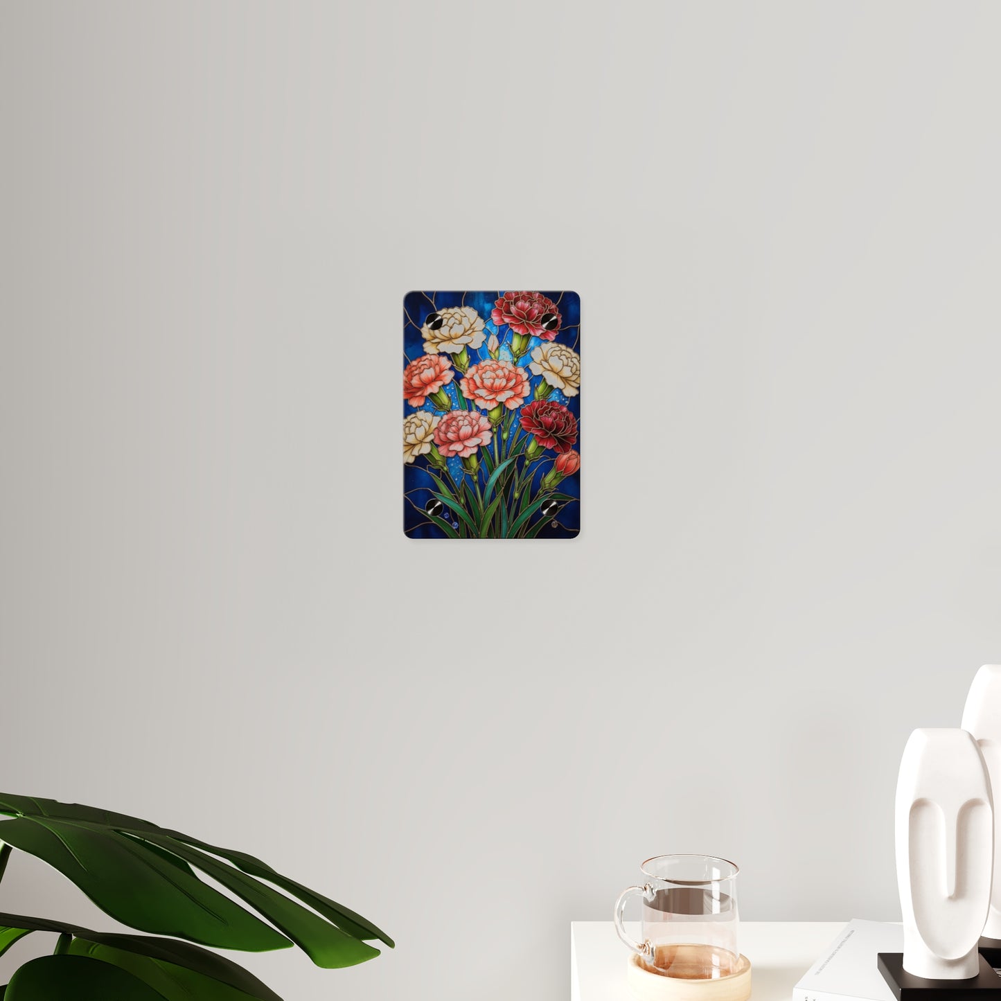 Carnation Bouquet Acrylic Wall Art Panel — Floral Home Décor - 14599