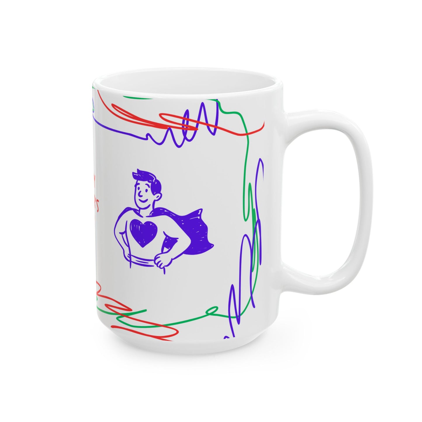Happy Father's Day Ceramic Mug - Colorful Design for Dad | 11oz and 15oz - 12895