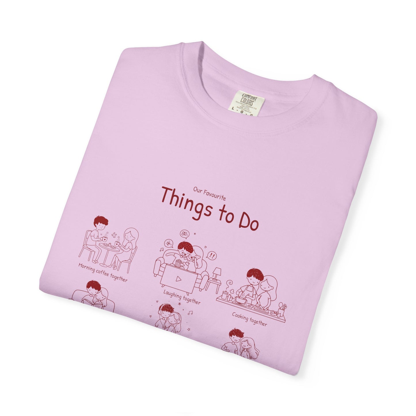 Our Favourite Things to Do Together – Personalised Valentine’s Illustration T-Shirt Gift - 14724