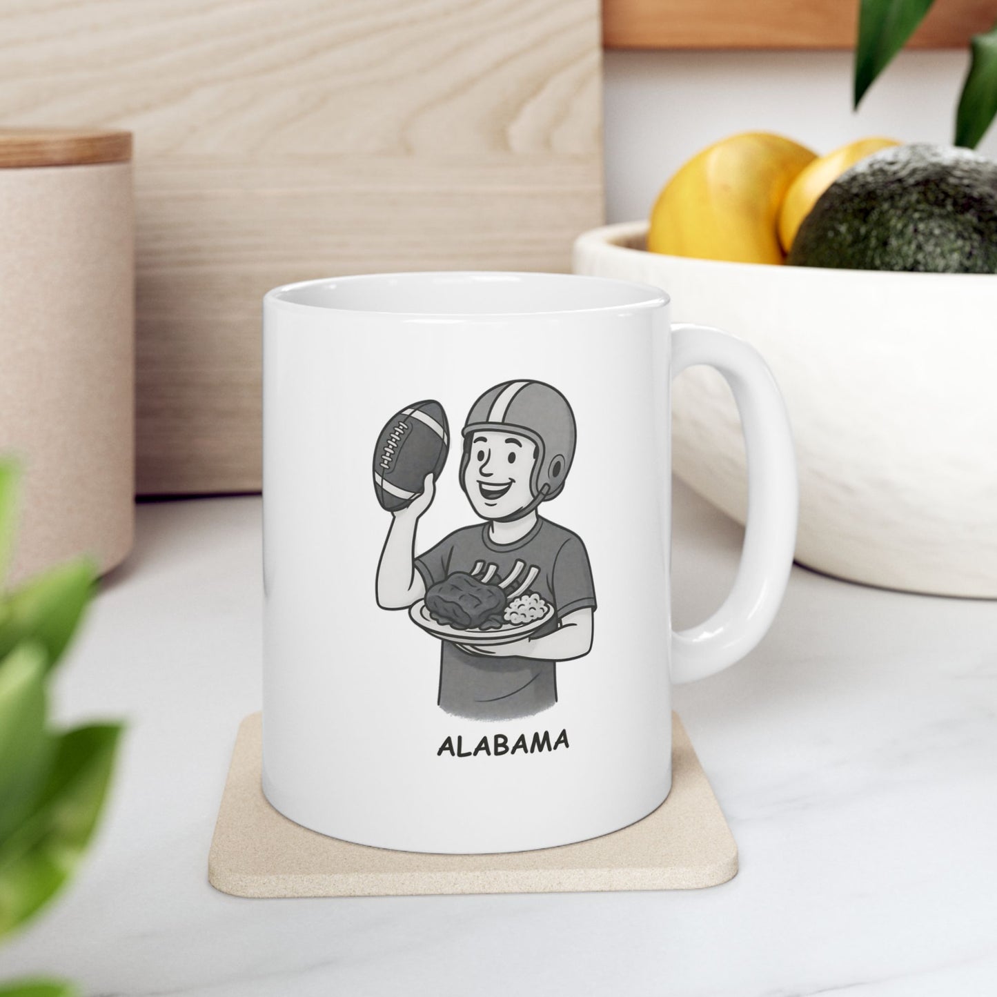 "Alabama: Come for the football, stay for the BBQ." Ceramic Mug - 12822