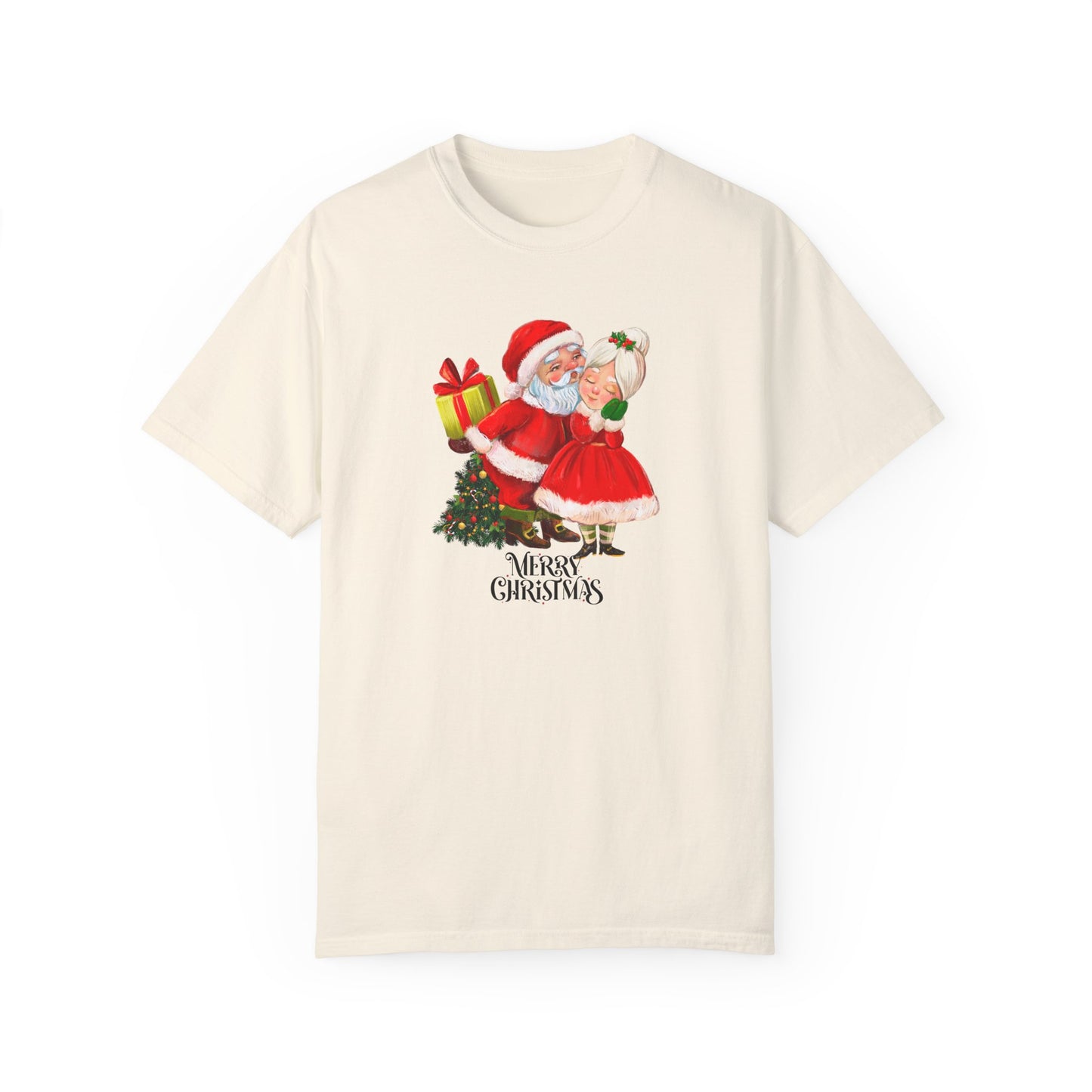 Santa & His Partner - Unisex Garment-Dyed T-shirt - 10025