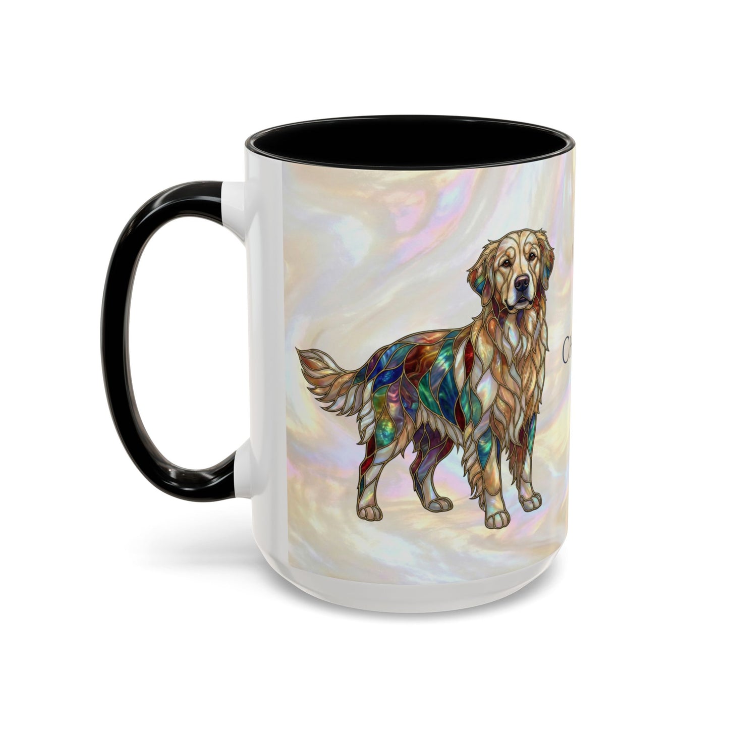 Personalized Golden Retriever Coffee Mug - Stained Glass Design 11/15oz - 14534