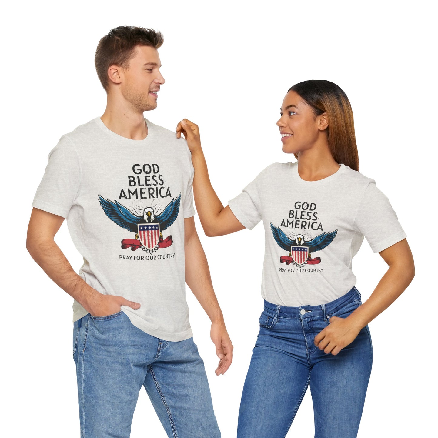 God Bless America Unisex Tee | Patriotic Shirt, American Eagle Design, Casual Wear, Independence Day, Gifts for Veterans - 13786