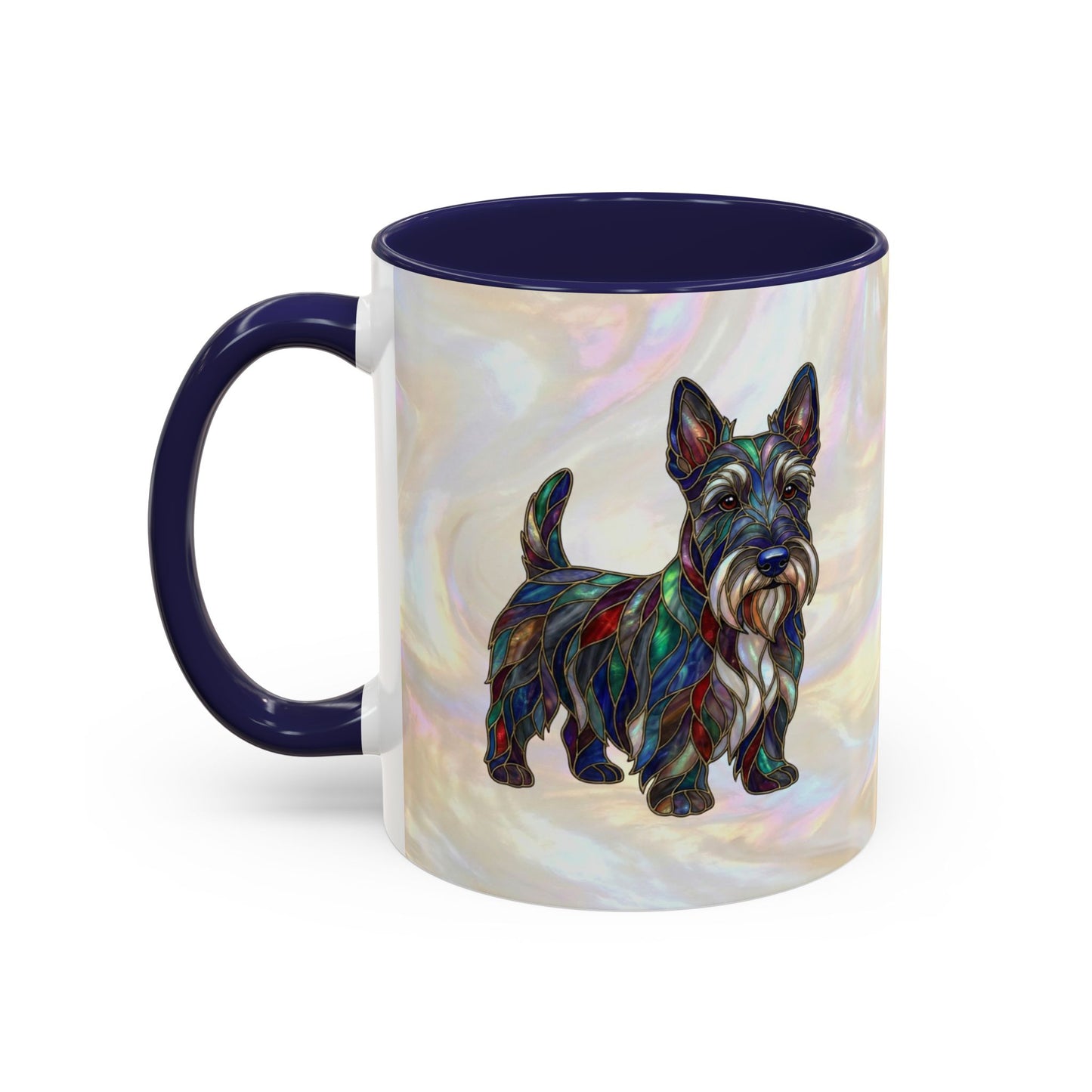 Scottish Terrier Accent Coffee Mug – Stained Glass Design 11/15oz - 14644