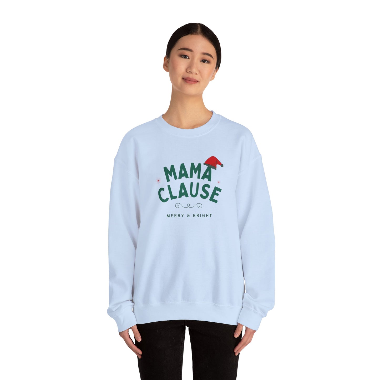 Mama Clause, Merry & Bright - Unisex Heavy Blend™ Crewneck Sweatshirt - 10468