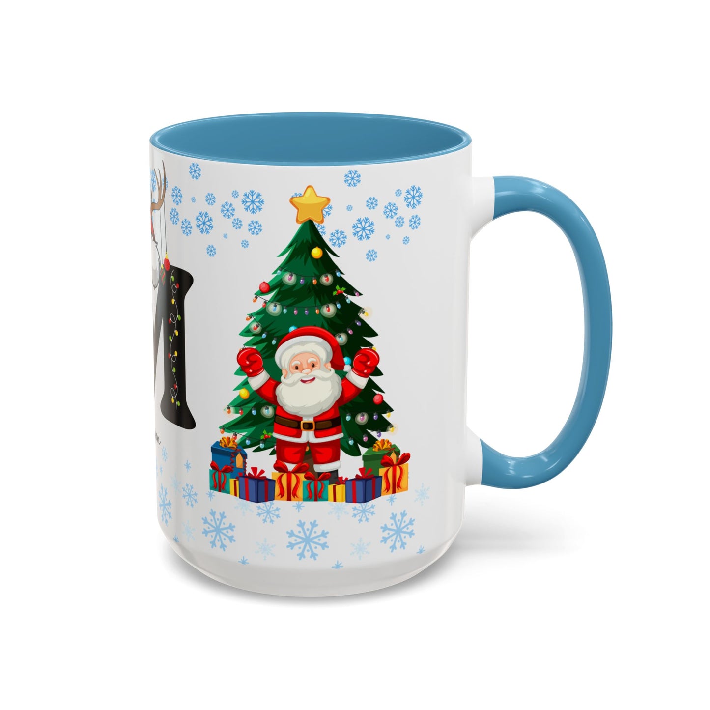 Christmas Letter M for Megan, Customizable - Accent Coffee Mug (11, 15oz)