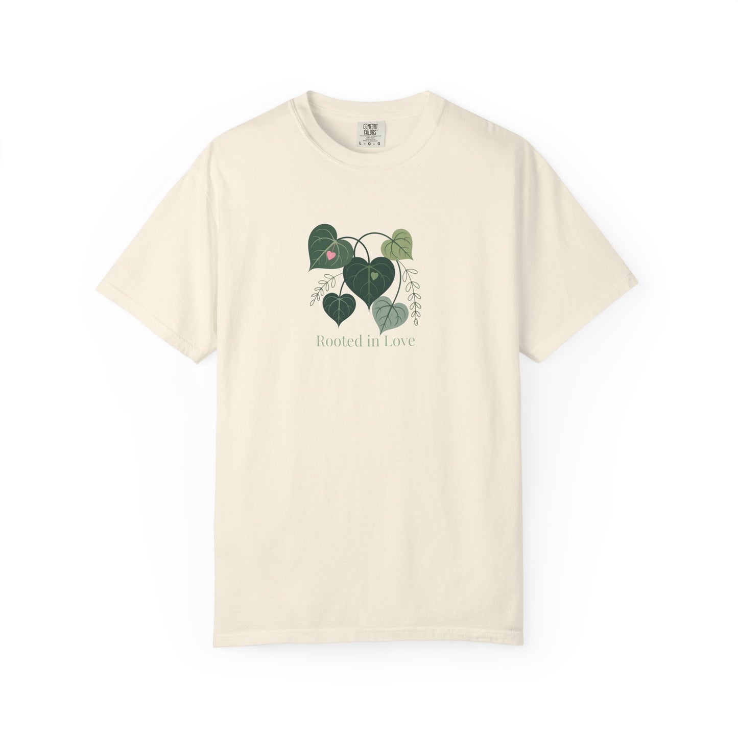 Rooted in Love T-Shirt — Heart Leaf Plant Graphic Tee - 14733