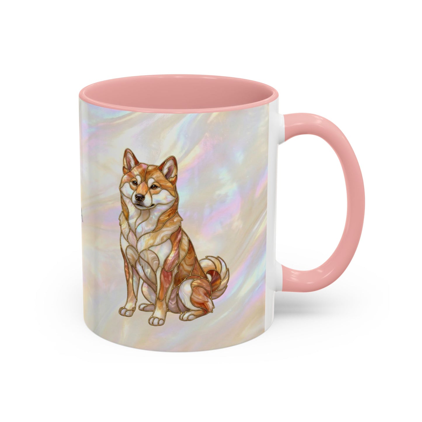 Shiba Inu Accent Coffee Mug – Stained Glass Design 11/15oz - 14646