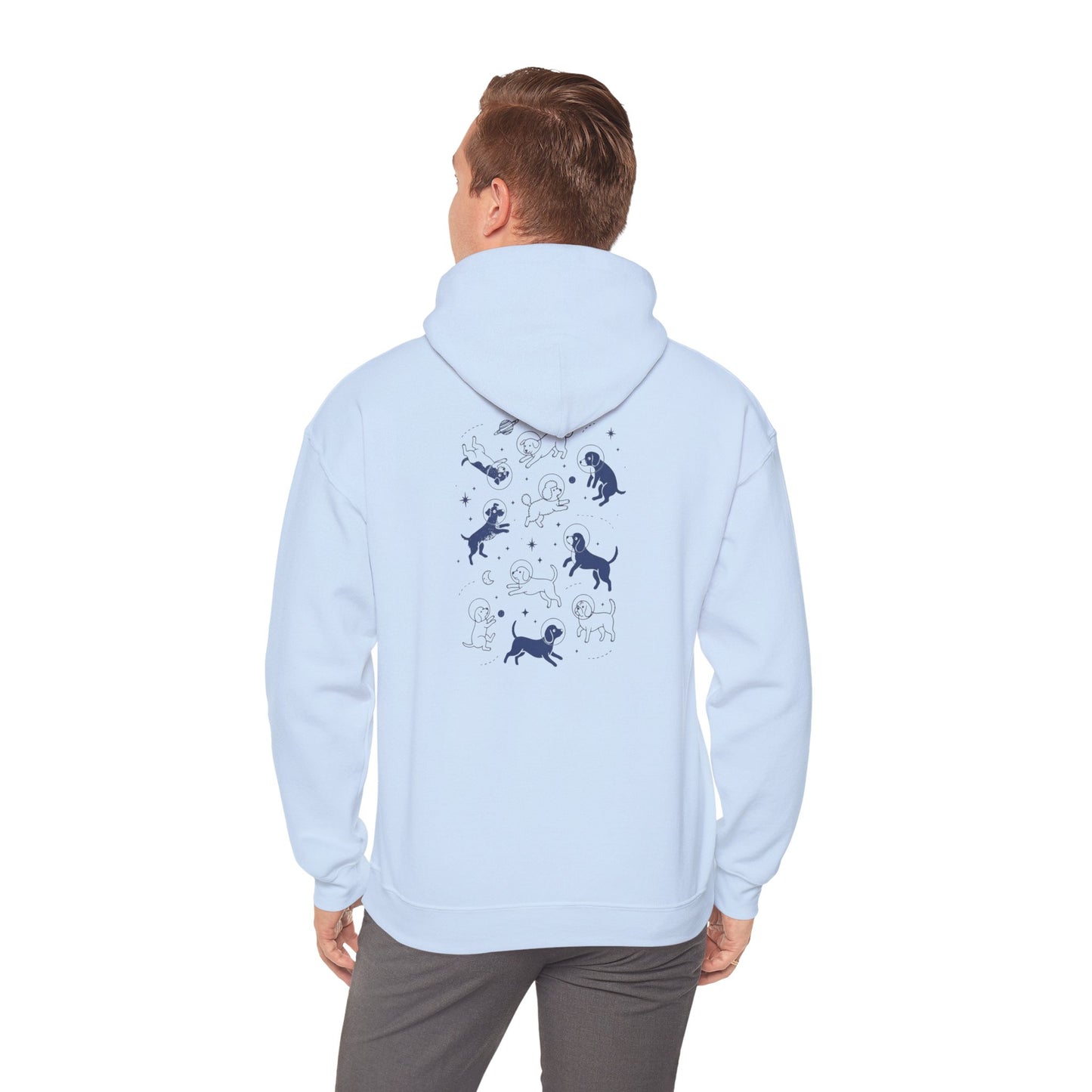 Dog in Space Hoodie – Space Puppy Graphic Hooded Sweatshirt, Unisex Heavy Blend™ - 14679