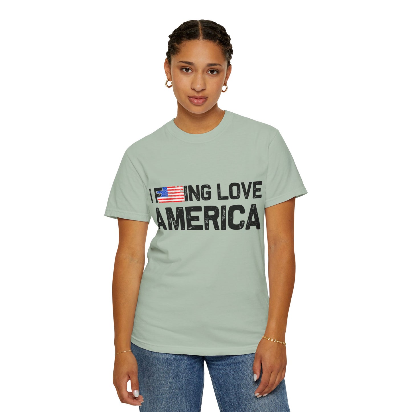Unisex T-Shirt with Patriotic Love for America, Casual Tee, Independence Day Gift, Love America Shirt, Gift for Patriot - 13654