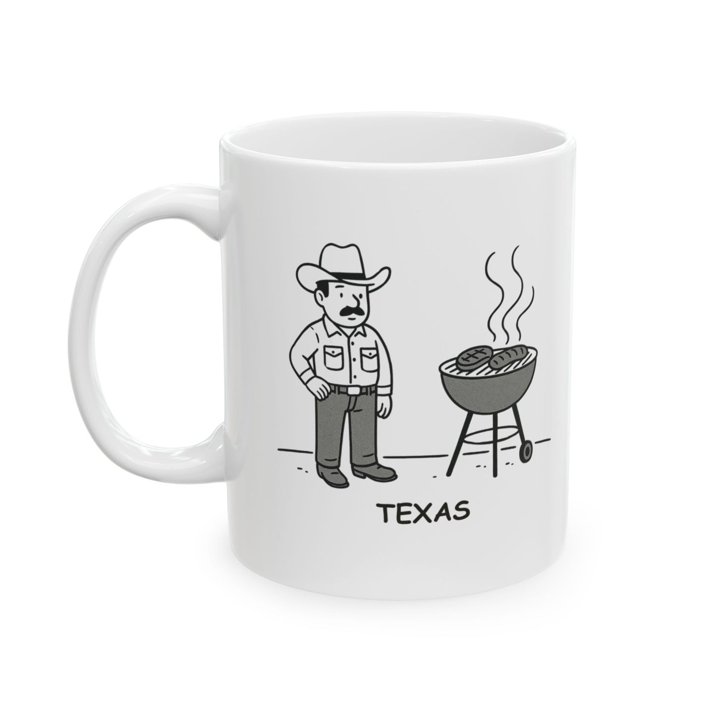 "In Texas, we don’t rush—we take our time, especially when it comes to BBQ." Ceramic Mug | 11oz & 15oz - 12678