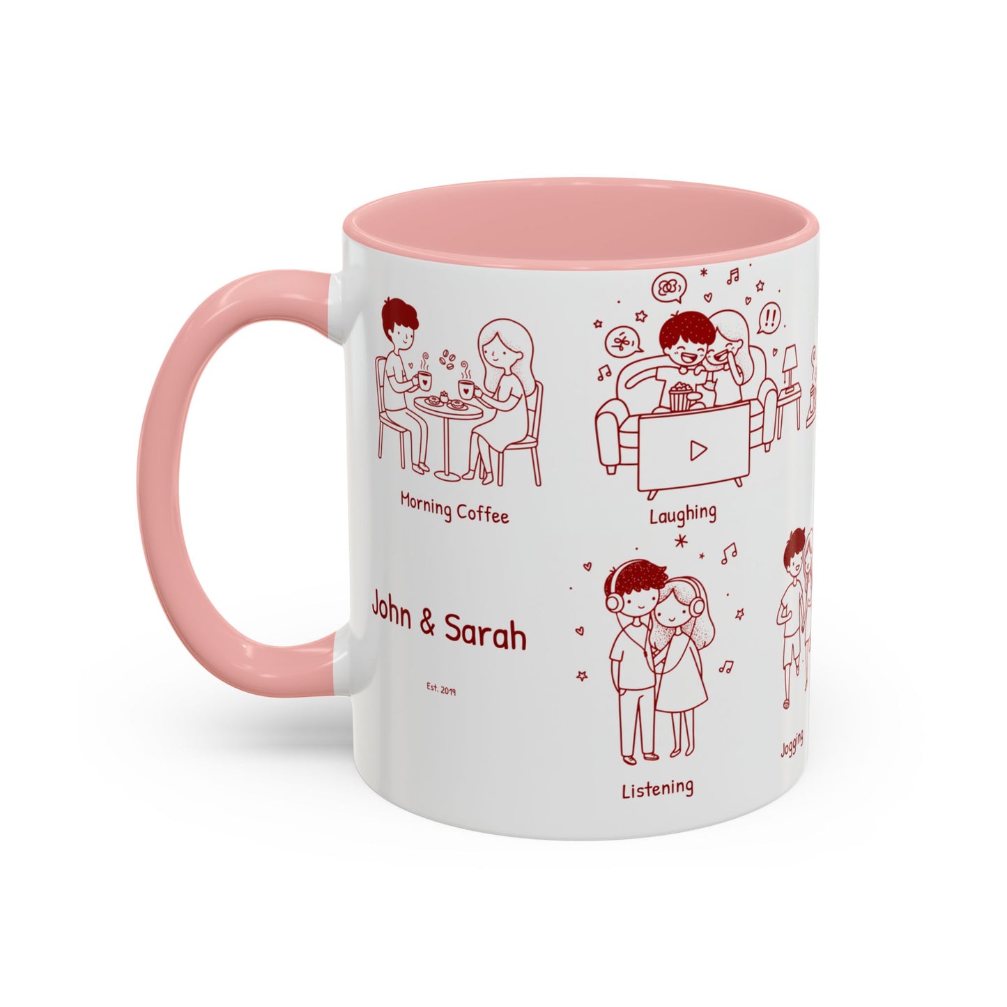 Our Favorite Things to Do Valentine’s Mug – Cozy Couples Illustrated Accent Coffee Mug - 14706