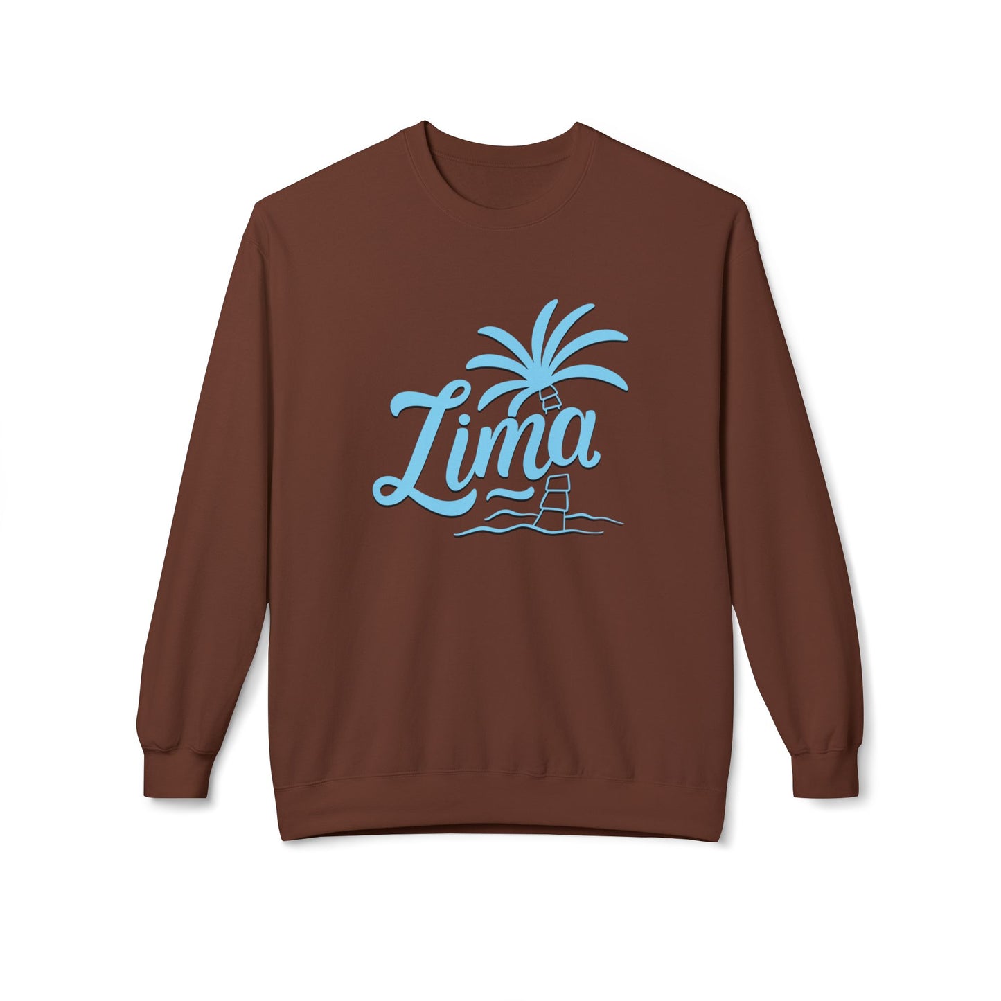 Lima, Palm Tree Crewneck Sweatshirt - Cozy Unisex Midweight Fleece for Relaxed Living - 12128