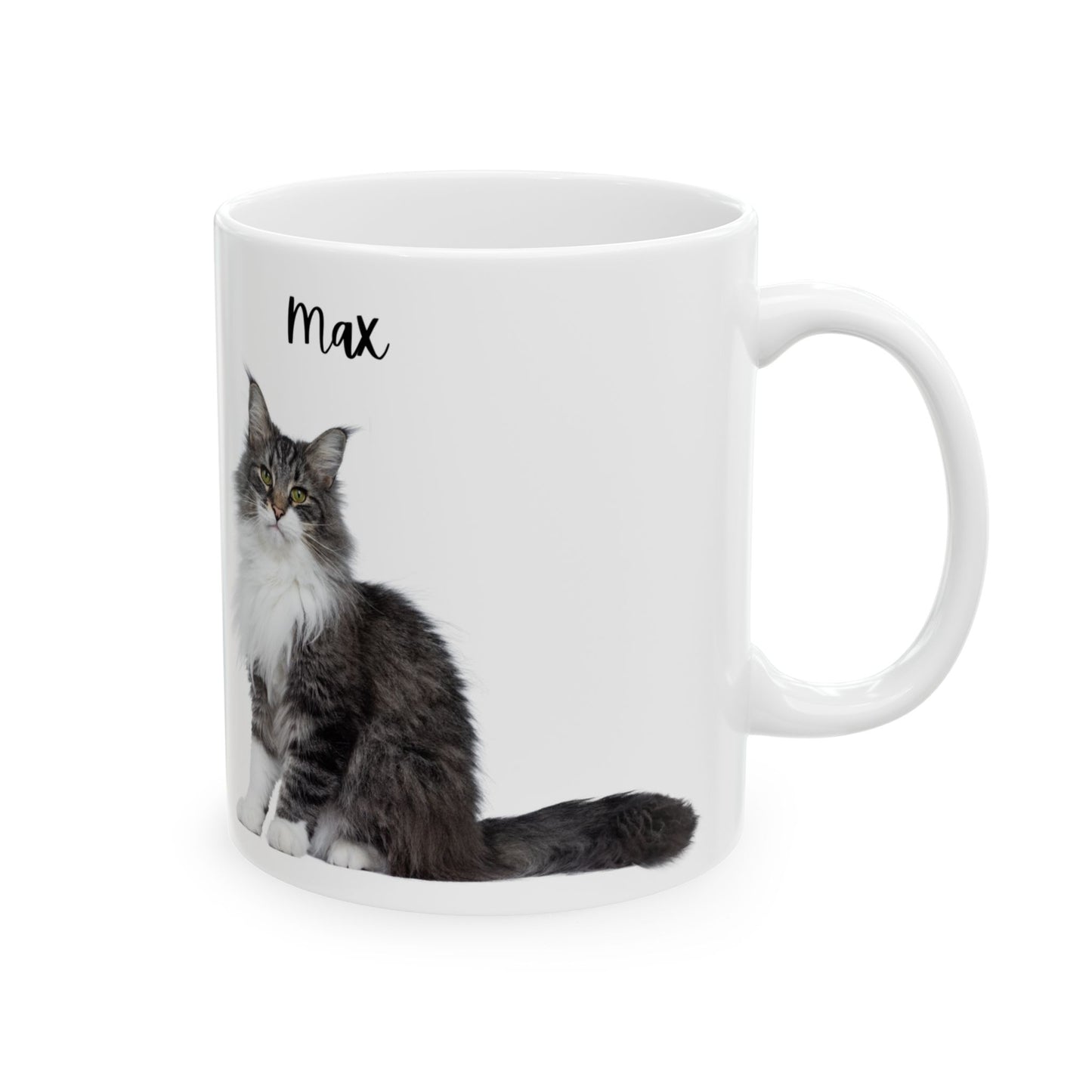 Personalized Cat Ceramic Mug for Cat Lovers, Custom Pet Mug, Coffee Cup, Gift for Cat Owners, Cute Cat Design - 14194