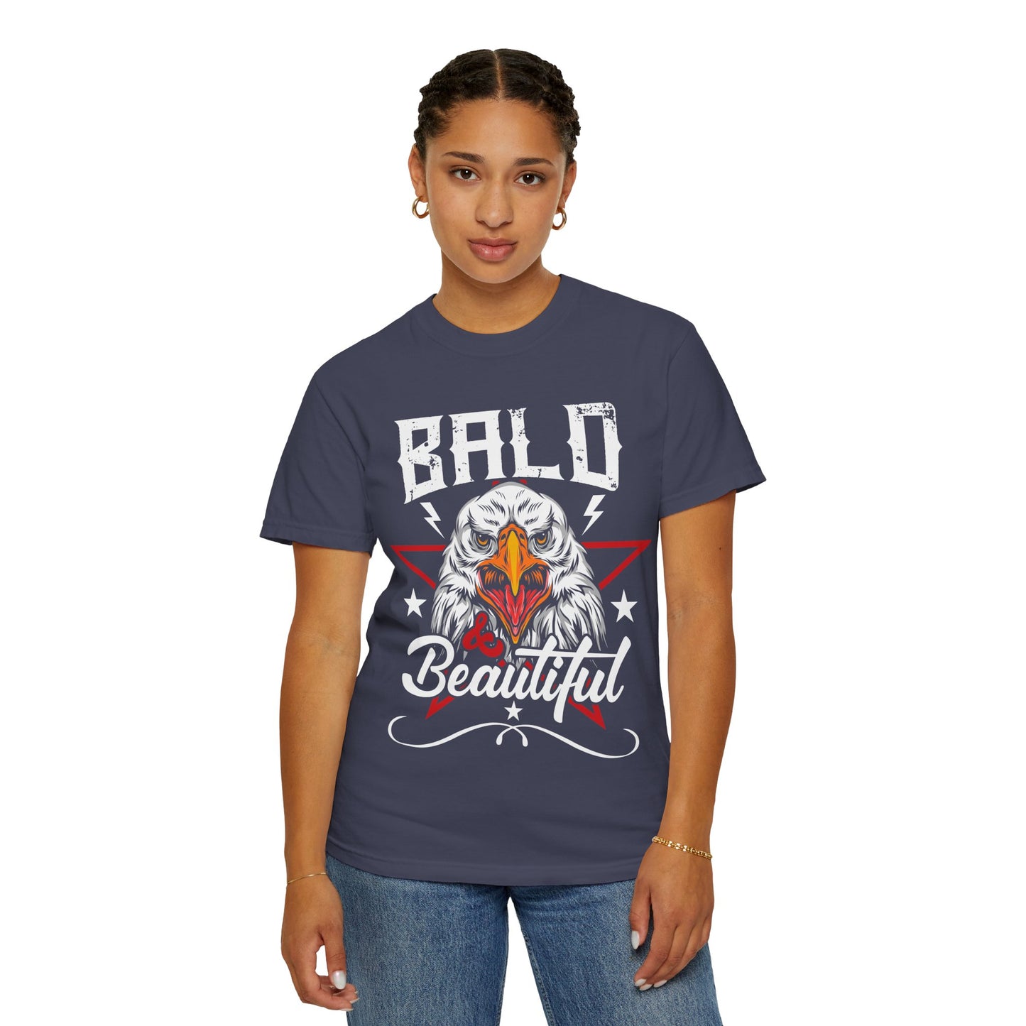 American Eagle, Bald is Beautiful T-Shirt, Unisex Garment-Dyed Tee - 13491