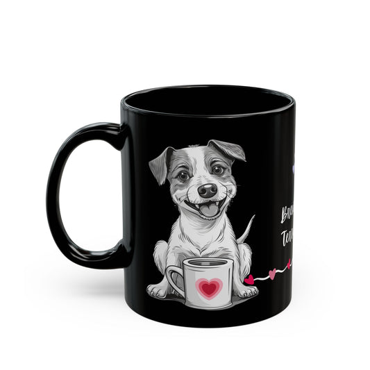 Brewed with Terrier Love - Black Mug (11oz, 15oz) - 10652