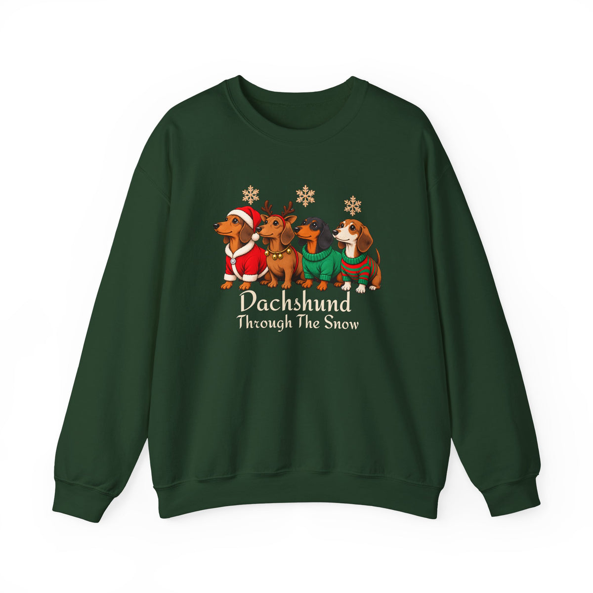 Dachshund Through the Snow Sweatshirt, Cute Christmas Dog Crewneck - 14566