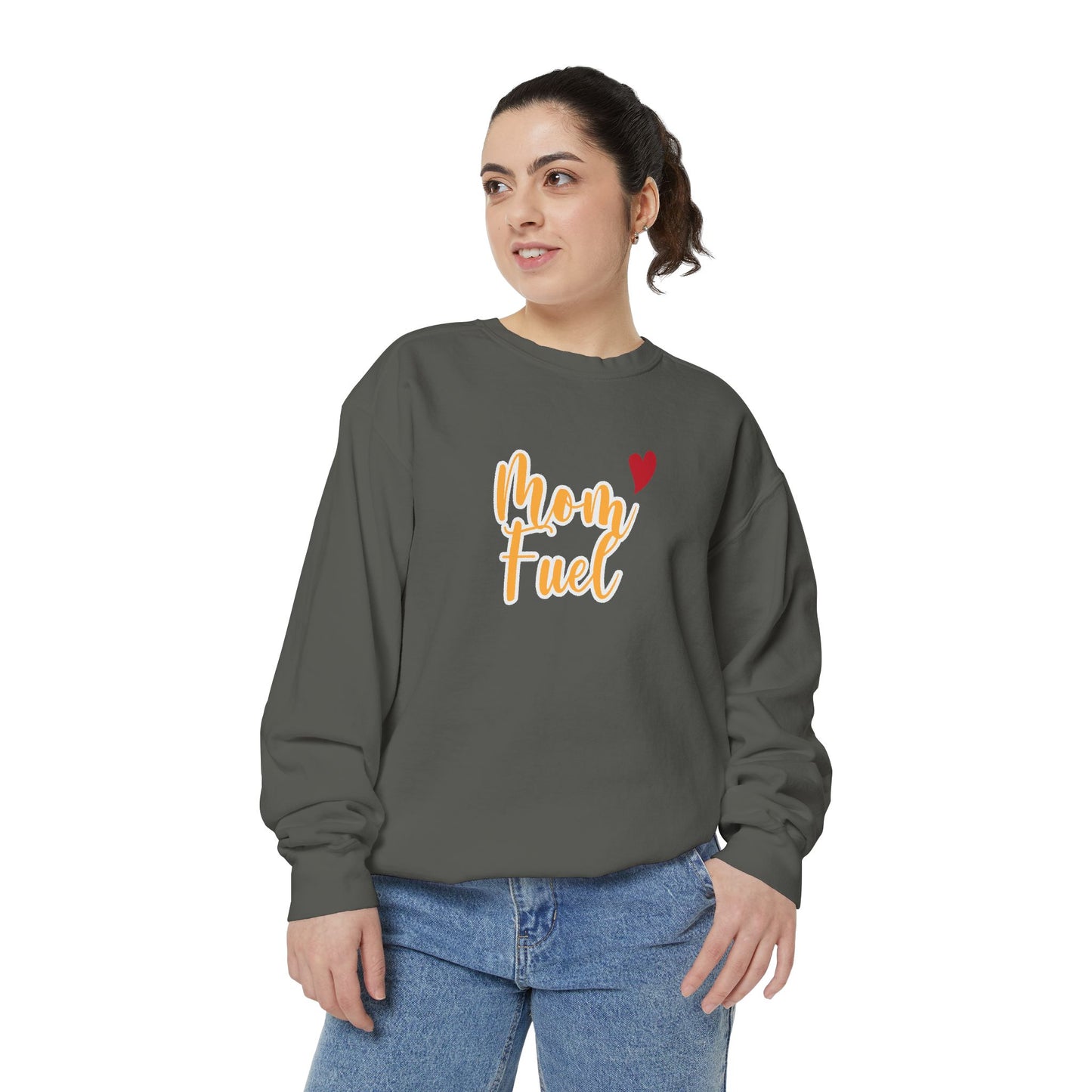 Mom Fuel Sweatshirt - Cozy Unisex Garment-Dyed Top for Moms - 11834