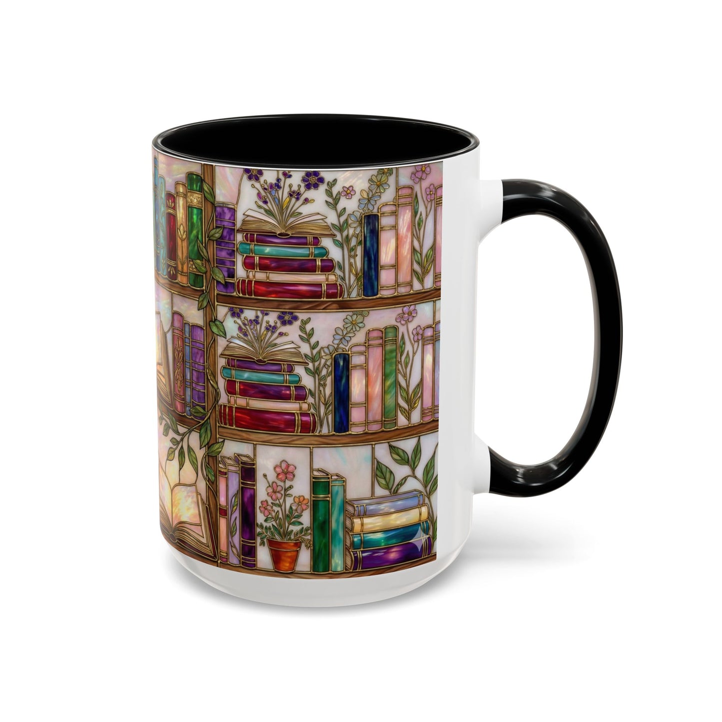 Bookish Accent Coffee Mug — Stained Glass Design (11/15 oz) - 14528