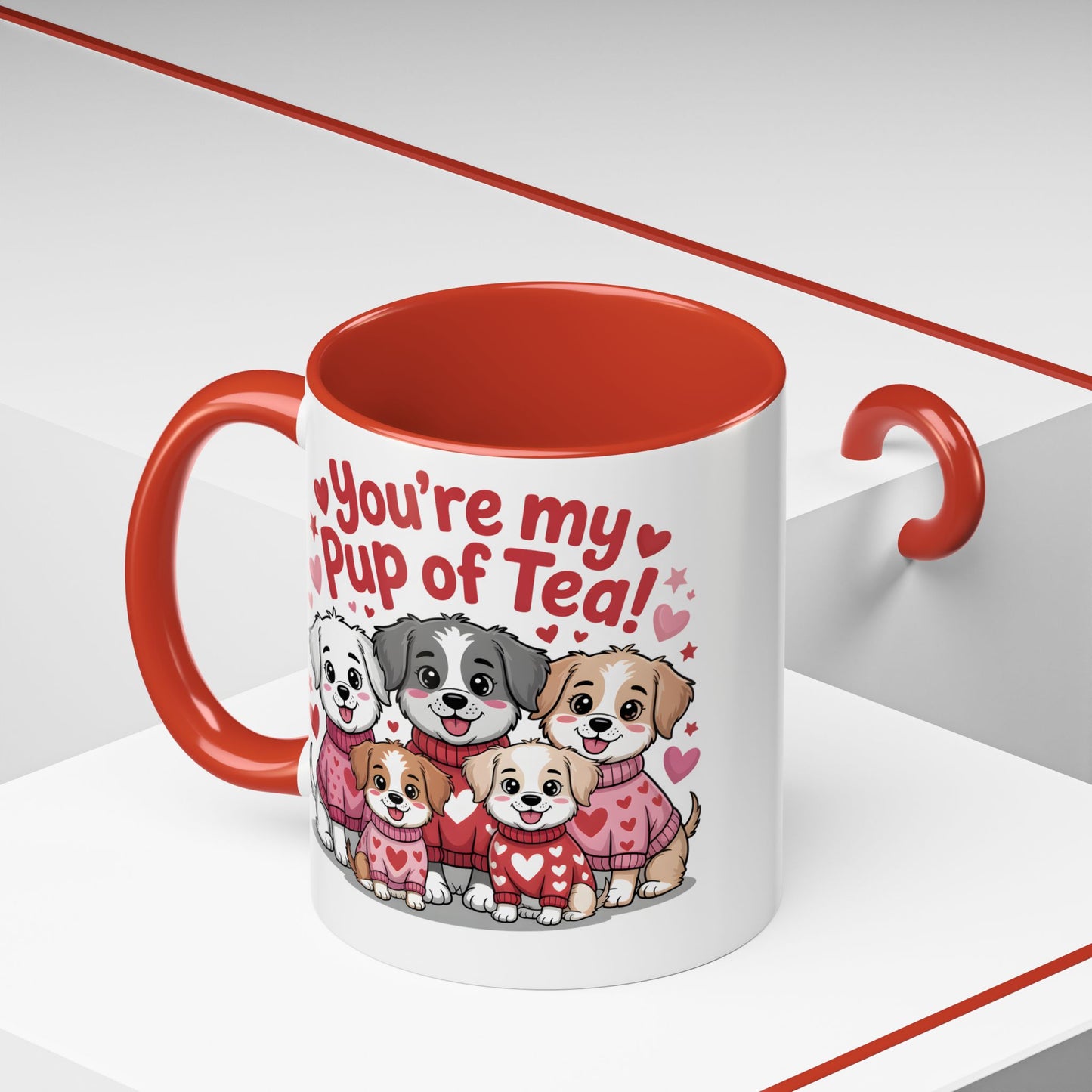 You're My Pup of Tea Mug – Cute Valentine’s Day Puppy Coffee Mug, Funny Romantic Gift for Dog Lovers (11oz / 15oz) - 14783