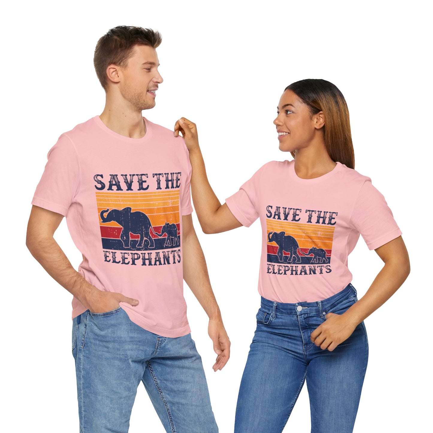 Vegan: Save The Elephants - Unisex Jersey Short Sleeve Tee