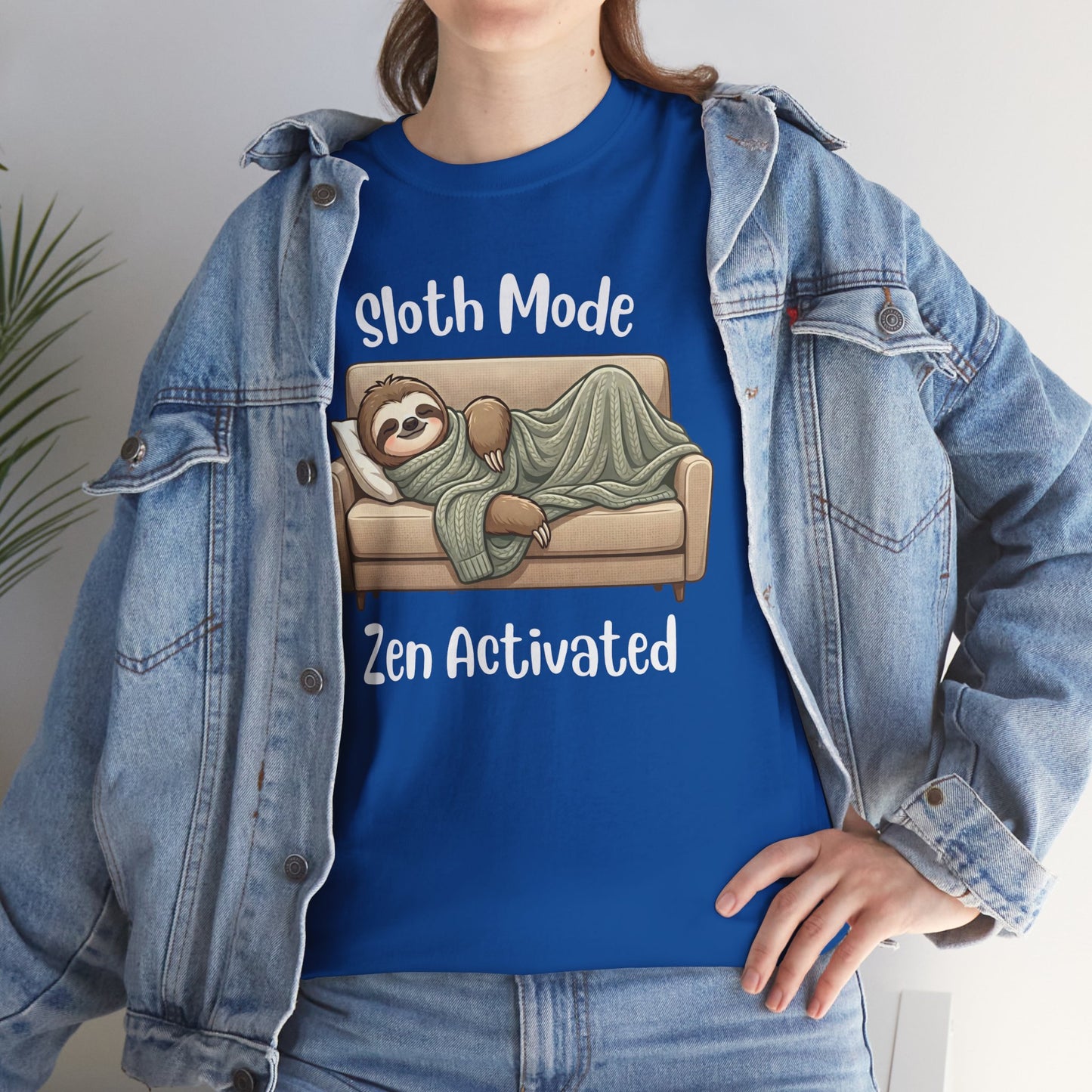 Funny Sloth T-Shirt – “Sloth Mode, Zen Activated” Cute Relaxing Tee - 14844