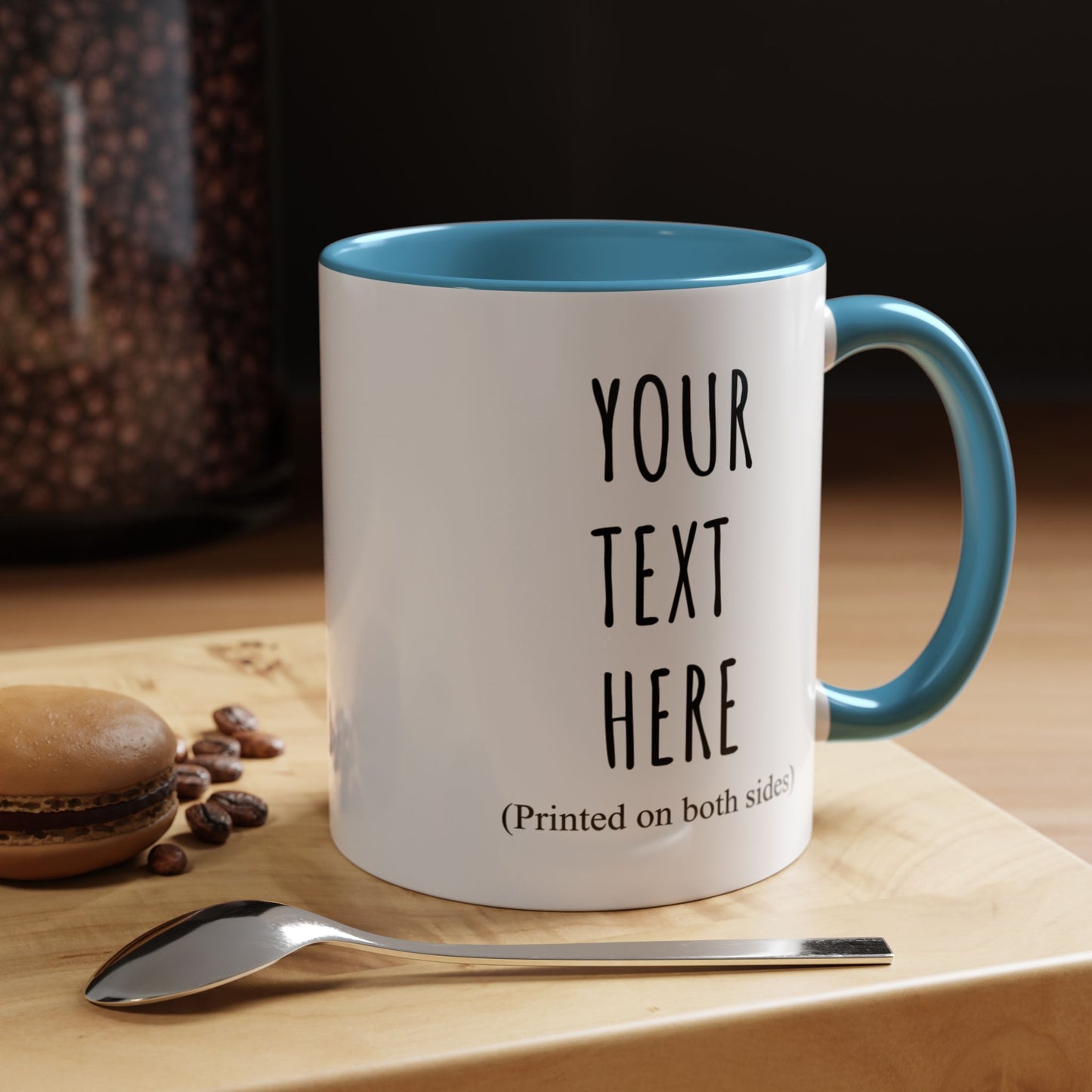 Personalized Accent Coffee Mug – Custom Text Printed Both Sides (11oz & 15oz) - 14676
