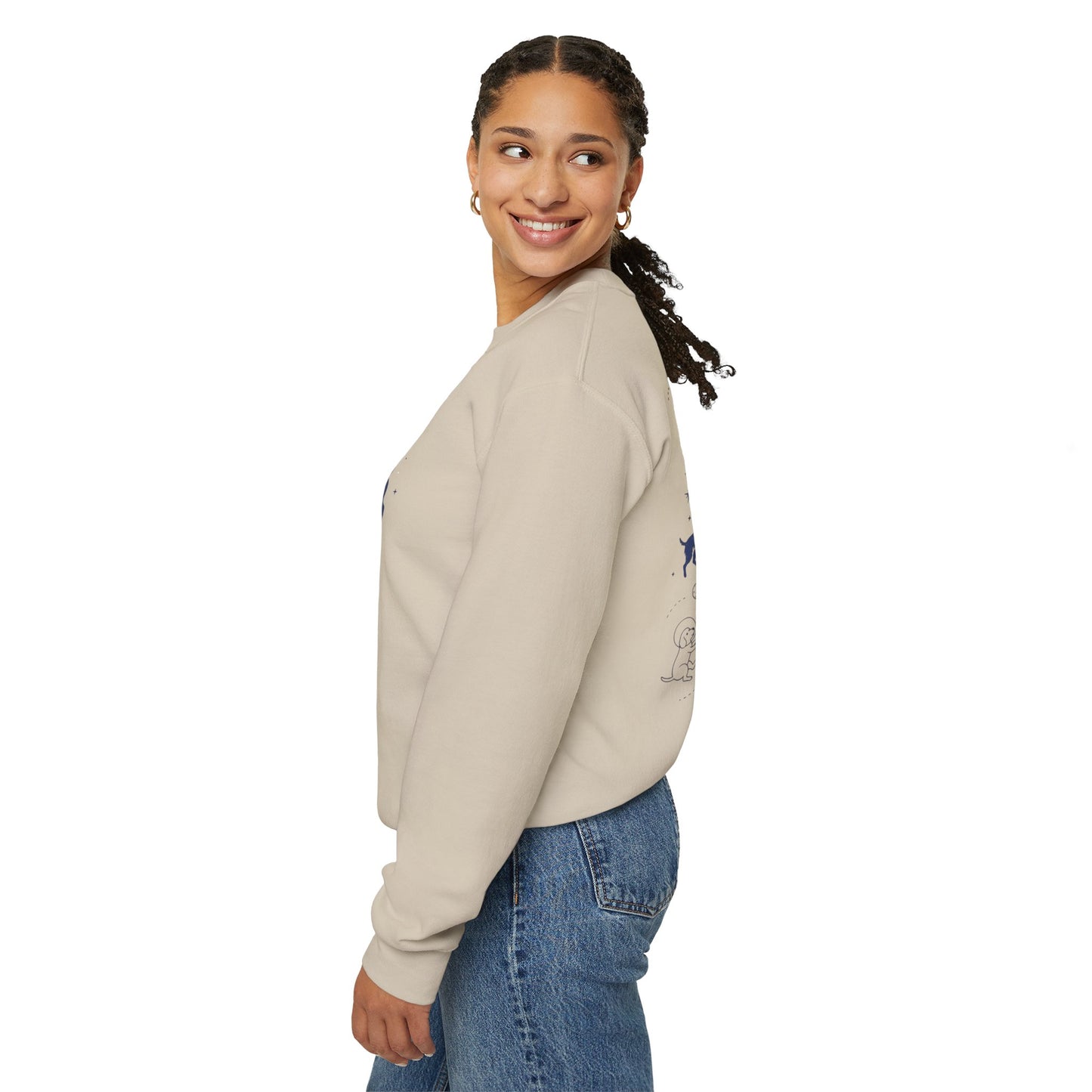 Dog in Space Crewneck Sweatshirt – Space Puppy Graphic Pullover - 14678