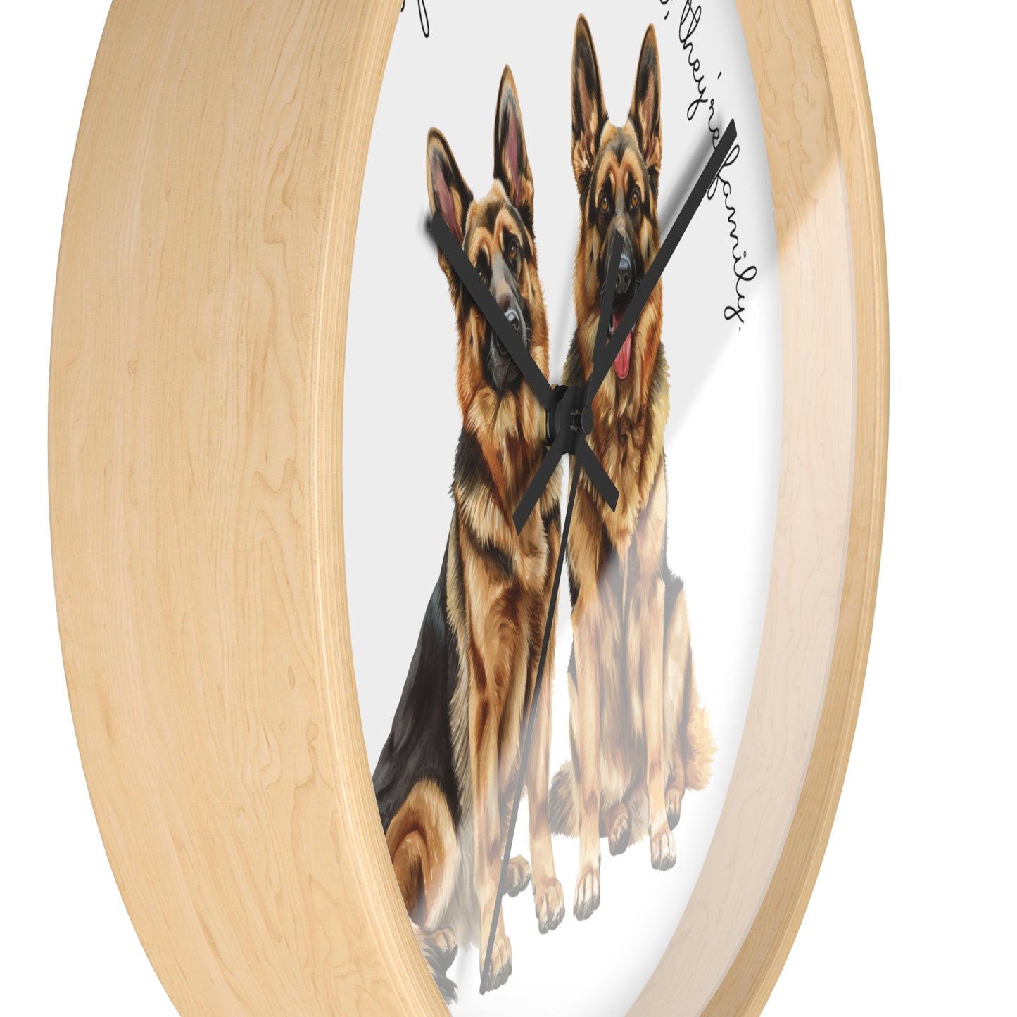 German Shepherds are not just pets; they're family - Wall Clock