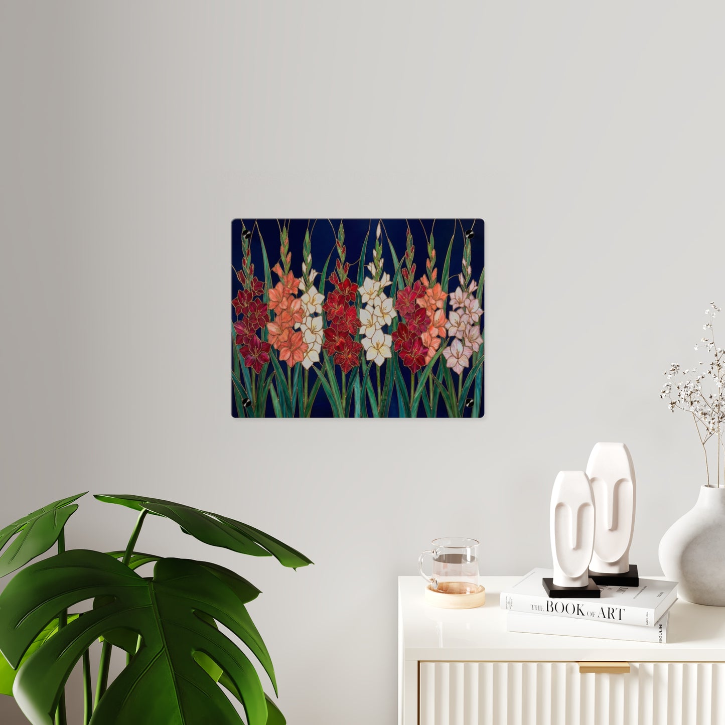 Gladiolus Floral Acrylic Wall Art Panel – Elegant Garden Blooms Home Decor - 14606