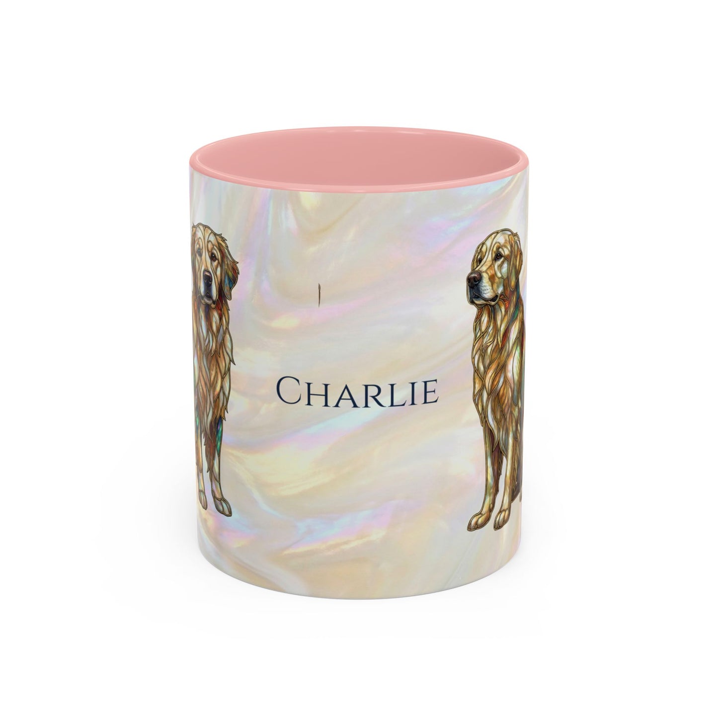 Personalized Golden Retriever Coffee Mug - Stained Glass Design 11/15oz - 14534