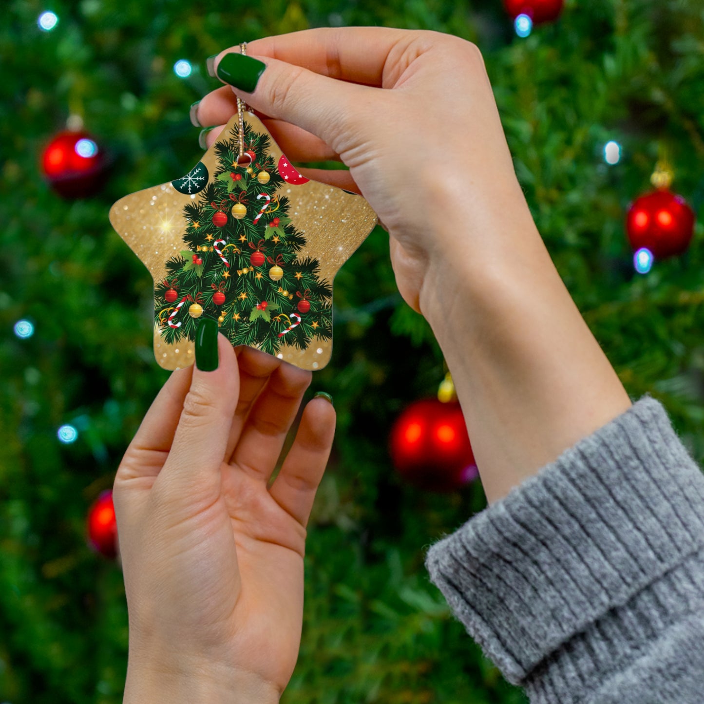 Timeless Tree  - Ceramic Ornament, 4 Shapes